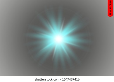 Glow white light effect set, lens flare, explosion, glitter, line, sun flash, spark and stars. Abstract special effect element design.