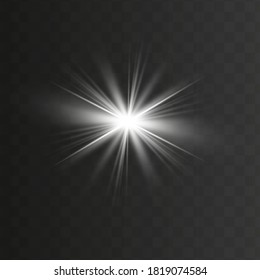 Glow white light effect set, lens flare, explosion, glitter, line, sun flash, spark and stars. Abstract special effect element design.