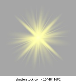 Glow yellow light effect, lens flare. Abstract special effect element design.