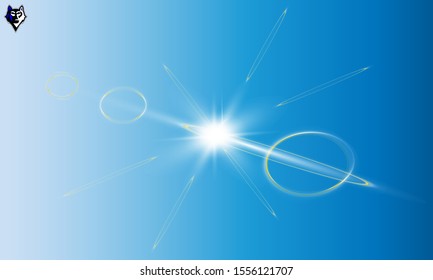 Glow yellow light effect, lens flare. Abstract special effect element design.