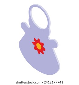 Glower baby bib icon isometric vector. Breakfast clothes. Feeding care