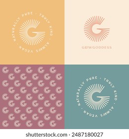 The GlowGoddess logo embodies the essence of natural beauty, elegance, and empowerment. It features a delicate, flowing design that seamlessly combines organic elements with a touch of sophistication.