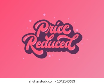 Glowing 3D Pink Bubble Price Reduced Calligraphy with Splash and Pink Background