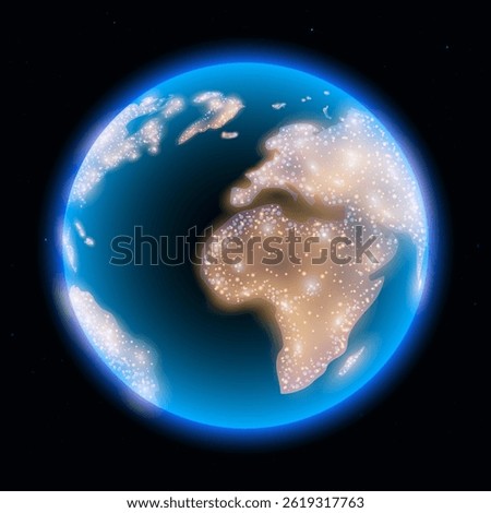 Glowing 3D Planet Earth Vector – Earth Day Icon, Environmental Conservation Concept, Save the Planet Illustration