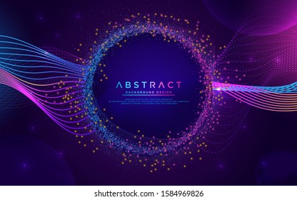 Glowing abstract aurora modern background design. Modern particle liquid dynamic flow background template