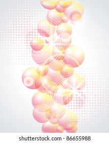 Glowing abstract background with bubbles