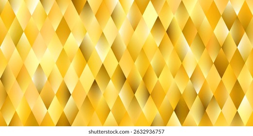 Fondo abstracto brillante. Polígonos degradados en forma de diamante. Vidrio acanalado. Bolso geométrico dorado de lujo. Fondo de pantalla de tonos cálidos de la promoción de otoño de temporada. Ilustración vectorial, EPS 10.