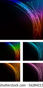 glowing abstract background pack,eps10 format