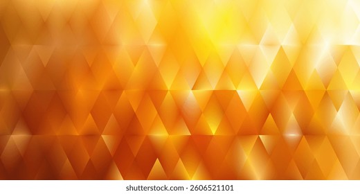 Glowing abstract background. Ribbed glass. Diamond shaped gradient polygons. Luxury golden geometric bg. Seasonal autumn promo warm tones wallpaper. Vector illustration, EPS 10.