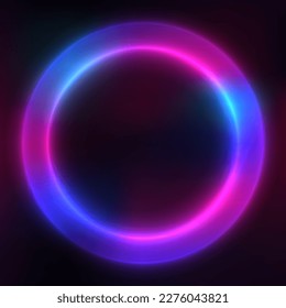 Glowing abstract background, round frame of circles, geometric shapes, wallpaper. Vector template for your design