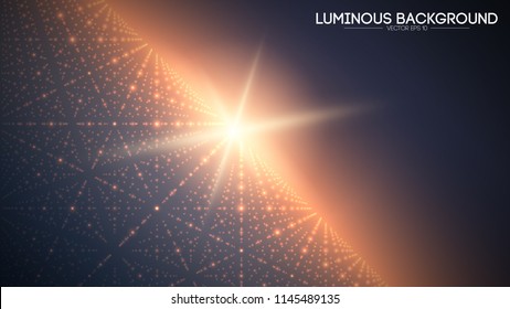 Glowing abstract background. Sunset in the sky. EPS 10 vector illustration.