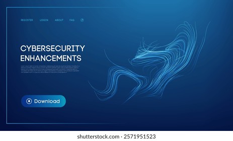 Glowing abstract blue lines representing cybersecurity enhancements