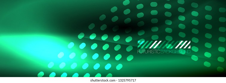 Glühende abstrakte blaue Teilchen schwingen auf dunkler, glänzender Bewegung, Weihnachten und Neujahr magisches Raumlicht. Abstrakter Vektorgrafik-Hintergrund