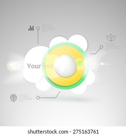 Glowing Abstract Circles Vector Composition Elements