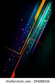 Glowing Abstract Color Lines Background, Vector Illustration