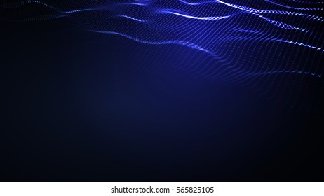 glowing abstract digital wave particles. Futuristic vector illustration. HUD element. Technology concept. Abstract background.