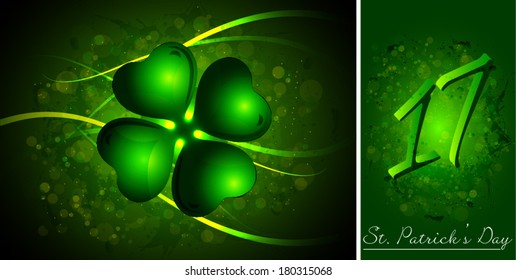 Glowing abstract green Patrick's Design