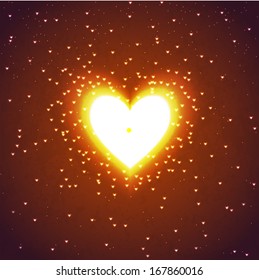 glowing abstract heart for your design