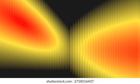 Ondas de luz Abstractas brillante sobre fondo oscuro con efecto de movimiento radiante amarillo dorado y rojo