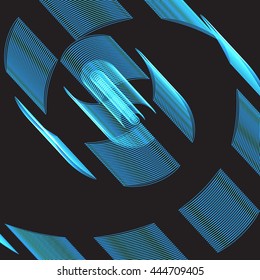 Glowing abstract lines spiral