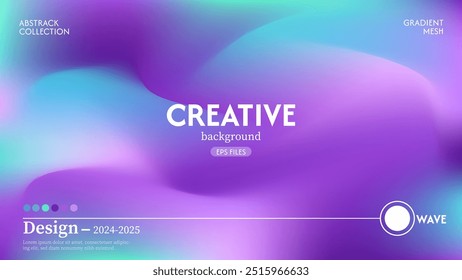 Glowing abstract liquid wave texture background. A combination of purple and green. The effect of combining dark and light colors. Vector design