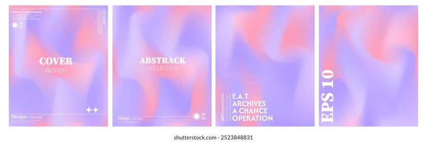 Colección de fondo de textura de onda líquida abstracta brillante. colores pastel con gradaciones de púrpura y naranja. El efecto de combinar colores oscuros y claros. Plantilla de diseño moderno para la cubierta del Web, anuncio