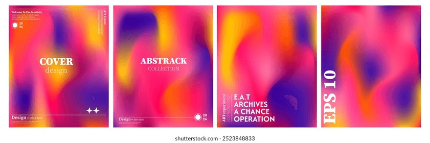 Glowing abstract liquid wave texture background collection. Gradient pastel colors. The effect of combining dark and light colors. Modern design template for web cover, advertising banner, poster