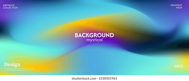 Glowing abstract mystical waves background. gradient color. The effect of combining dark and light colors. Modern design template for web cover, advertising banner, poster, brochure, flyer