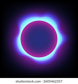 Glowing abstract sphere in space with light and dark contrast with a cosmic. Technology background. Copy space.