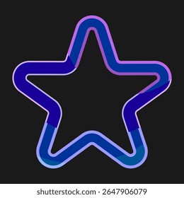 Estrella abstracta brillante con Gradientes lisos de púrpura y azul sobre un fondo oscuro, perfecto para marcas futuristas, imágenes de eventos o carteles digitales