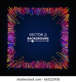 Glowing Abstract Vector Background. Place For Text. Colorful Lines