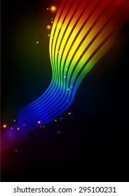 Glowing Abstract Wave Line Background, Vector Illustration