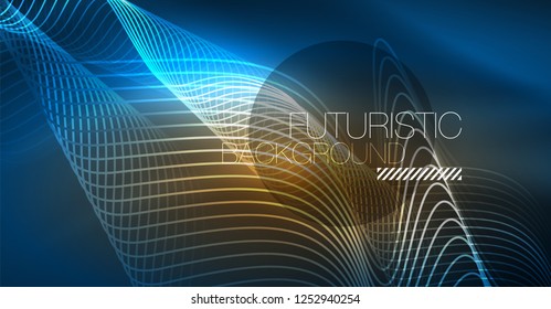 Abstrakte Welle mit dunkler, glänzender Bewegung, Weihnachten- und Neujahrsmagie. Abstrakter Vektorgrafik-Hintergrund