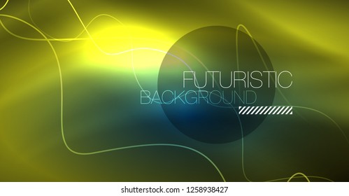 Brillante ola abstracta en movimiento oscuro y brillante, Navidad y Año Nuevo mágico luz espacial. Fondo abstracto Vector Techno