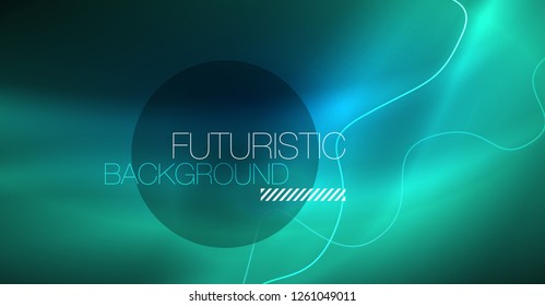 Brillante ola abstracta en movimiento oscuro y brillante, Navidad y Año Nuevo mágico luz espacial. Fondo abstracto Vector Techno