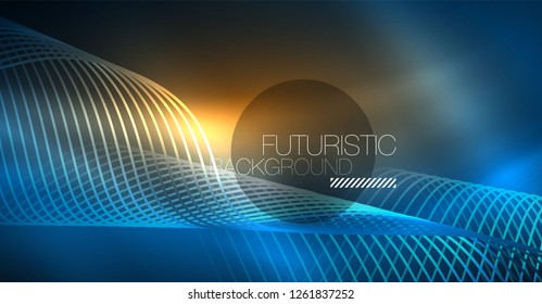Abstrakte Welle mit dunkler, glänzender Bewegung, Weihnachten- und Neujahrsmagie. Abstrakter Vektorgrafik-Hintergrund