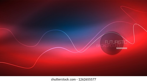 Brillante ola abstracta en movimiento oscuro y brillante, Navidad y Año Nuevo mágico luz espacial. Fondo abstracto Vector Techno