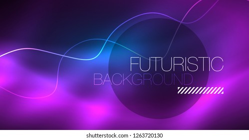 Brillante ola abstracta en movimiento oscuro y brillante, Navidad y Año Nuevo mágico luz espacial. Fondo abstracto Vector Techno