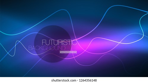 Brillante ola abstracta en movimiento oscuro y brillante, Navidad y Año Nuevo mágico luz espacial. Fondo abstracto Vector Techno