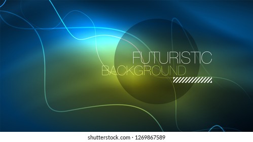 Brillante ola abstracta en movimiento oscuro y brillante, Navidad y Año Nuevo mágico luz espacial. Fondo abstracto Vector Techno