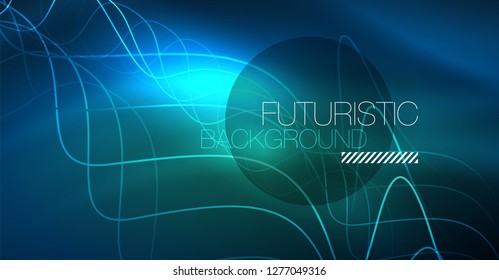 Brillante ola abstracta en movimiento oscuro y brillante, Navidad y Año Nuevo mágico luz espacial. Fondo abstracto Vector Techno