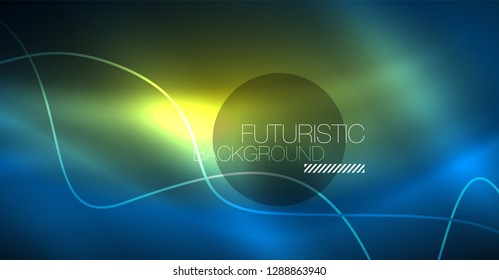 Brillante ola abstracta en movimiento oscuro y brillante, Navidad y Año Nuevo mágico luz espacial. Fondo abstracto Vector Techno