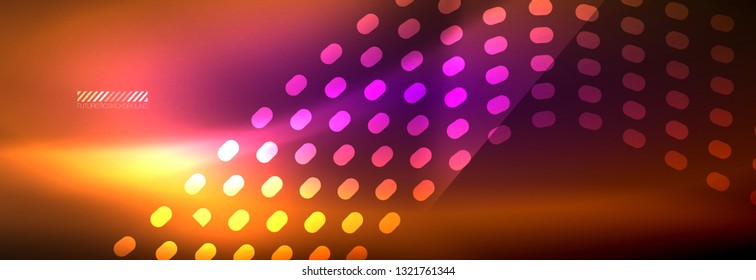 Ola abstracta brillante en movimiento oscuro y brillante, luz espacial mágica. Diseño de fondo abstracto de vector techno