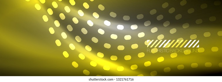 Onda abstrata brilhante na luz do espaço mágico escuro, movimento brilhante, Natal e Ano Novo. Plano de fundo abstrato do tecno vetorial