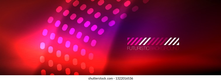 Glowing abstract wave on dark, shiny motion, magic space light. Vector techno abstract background design
