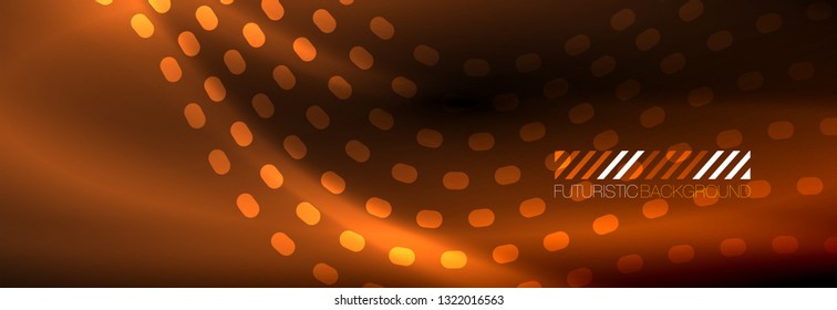 Brillante ola abstracta en movimiento oscuro y brillante, Navidad y Año Nuevo mágico luz espacial. Fondo abstracto Vector Techno