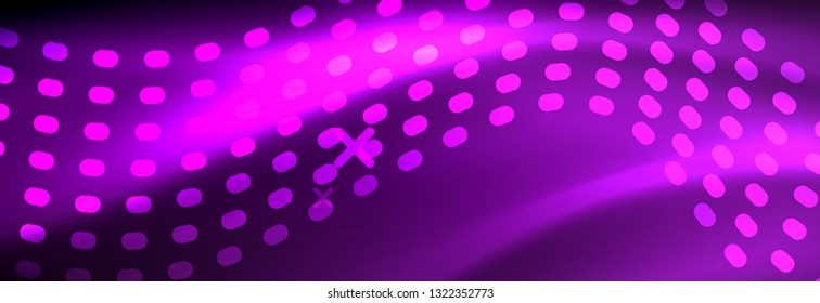 Onda abstrata brilhante no escuro, movimento brilhante, luz do espaço mágico. Vetor techno abstract background design