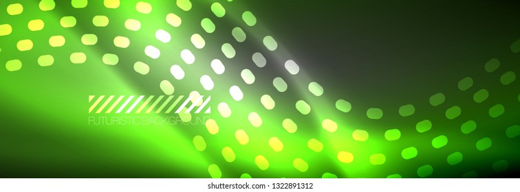 Brillante ola abstracta en movimiento oscuro y brillante, Navidad y Año Nuevo mágico luz espacial. Fondo abstracto Vector Techno