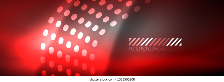 Glowing abstract wave on dark, shiny motion, Christmas and New Year magic space light. Vector techno abstract background