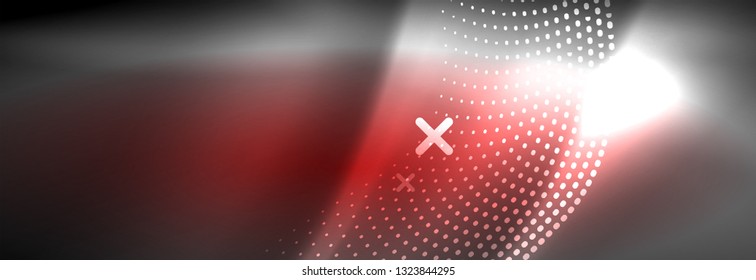 Brillante ola abstracta en movimiento oscuro y brillante, Navidad y Año Nuevo mágico luz espacial. Fondo abstracto Vector Techno